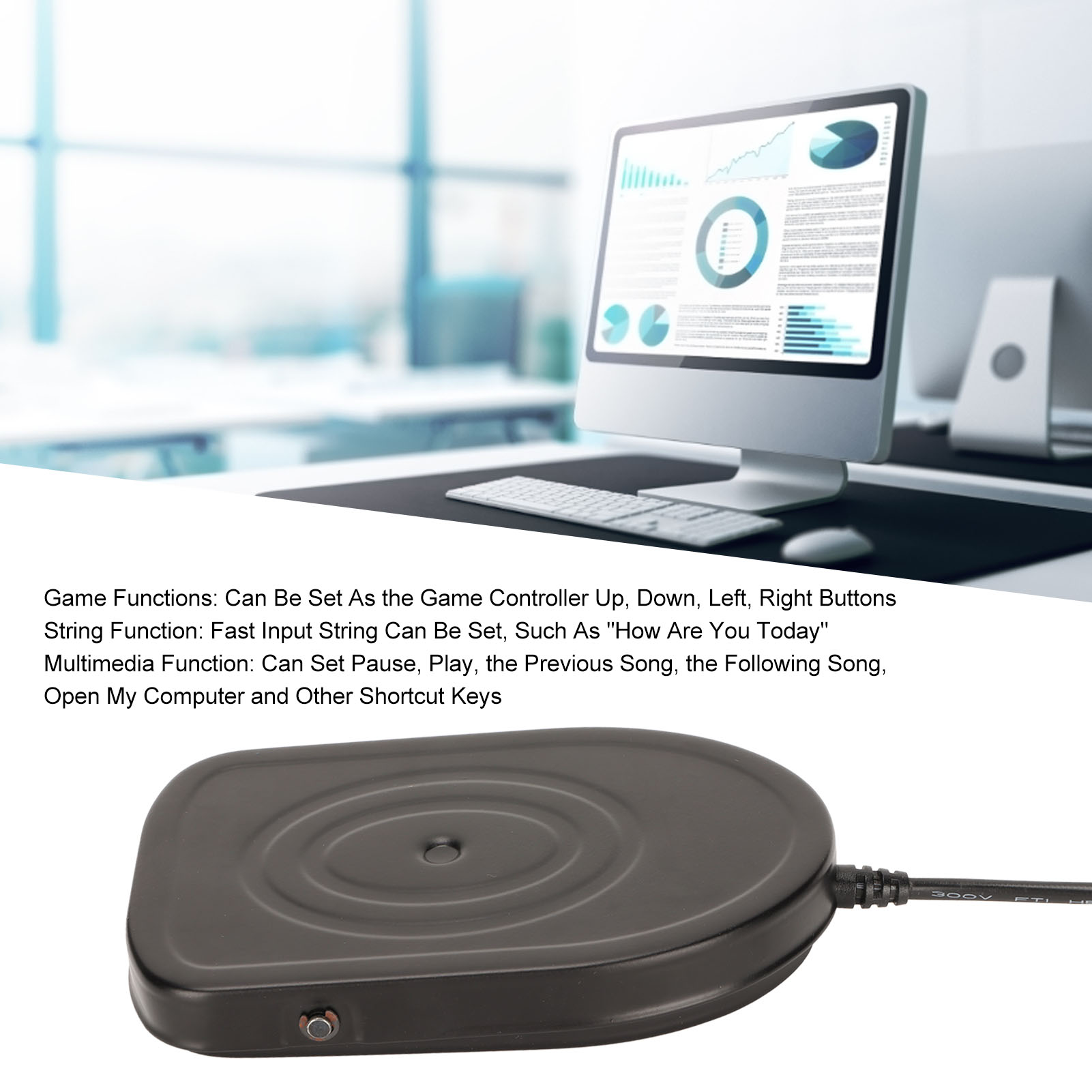 Gaming Controller - Gaming-voetpedaal Multifunctioneel 1,5 mm ijzerlegering Gevoelig
