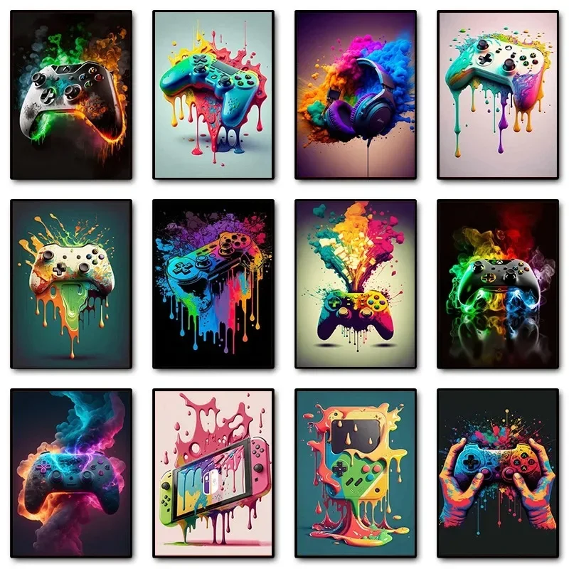 Gaming Controller - Kleurrijke pop-art gamer controller gaming wanddecoratie