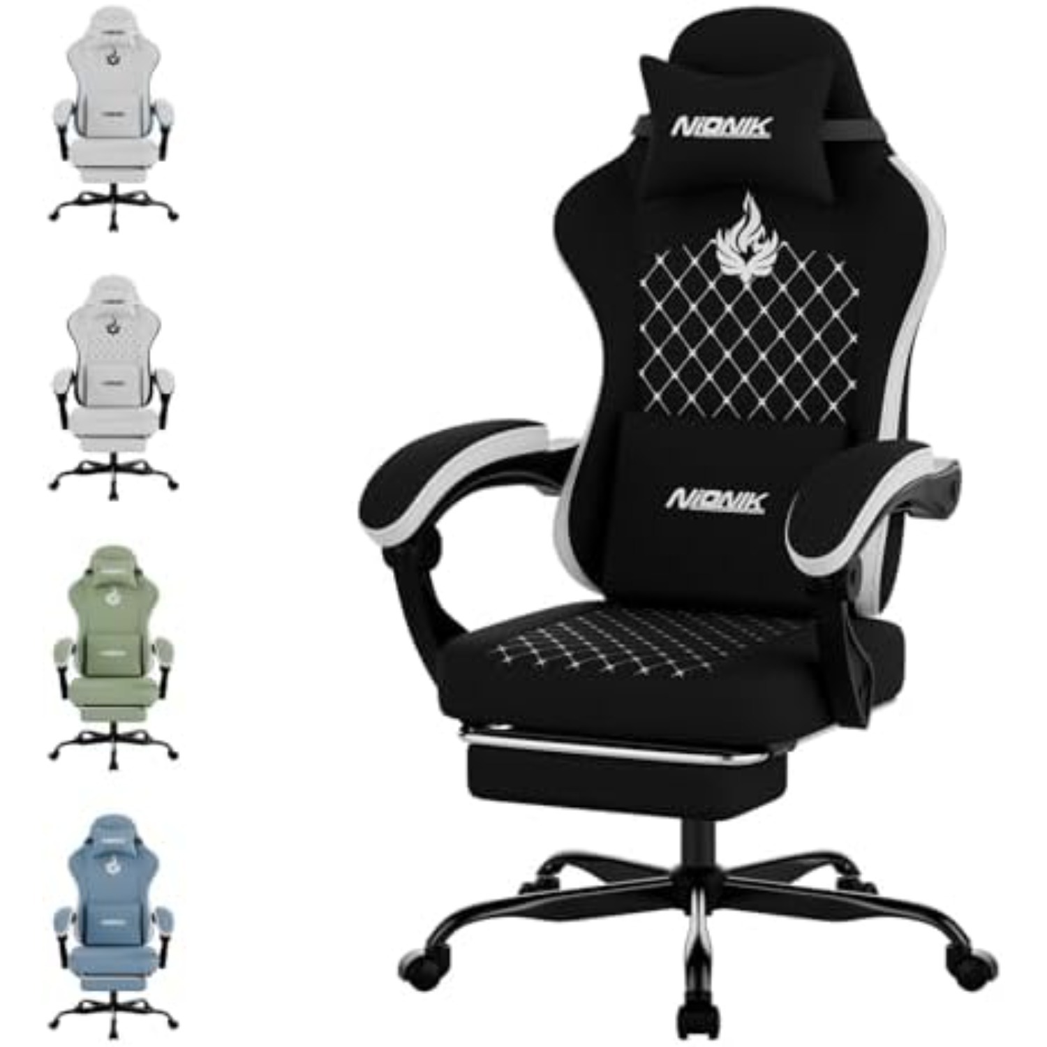 Gaming Chair - Gamingstoel met massage, ergonomische pc-gamingstoel, computerstoelen