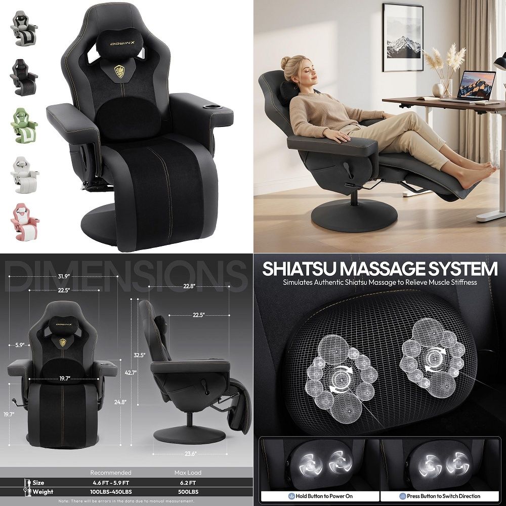Gaming Chair - M6 Gamingstoel met klimaatregeling, massage, geventileerde