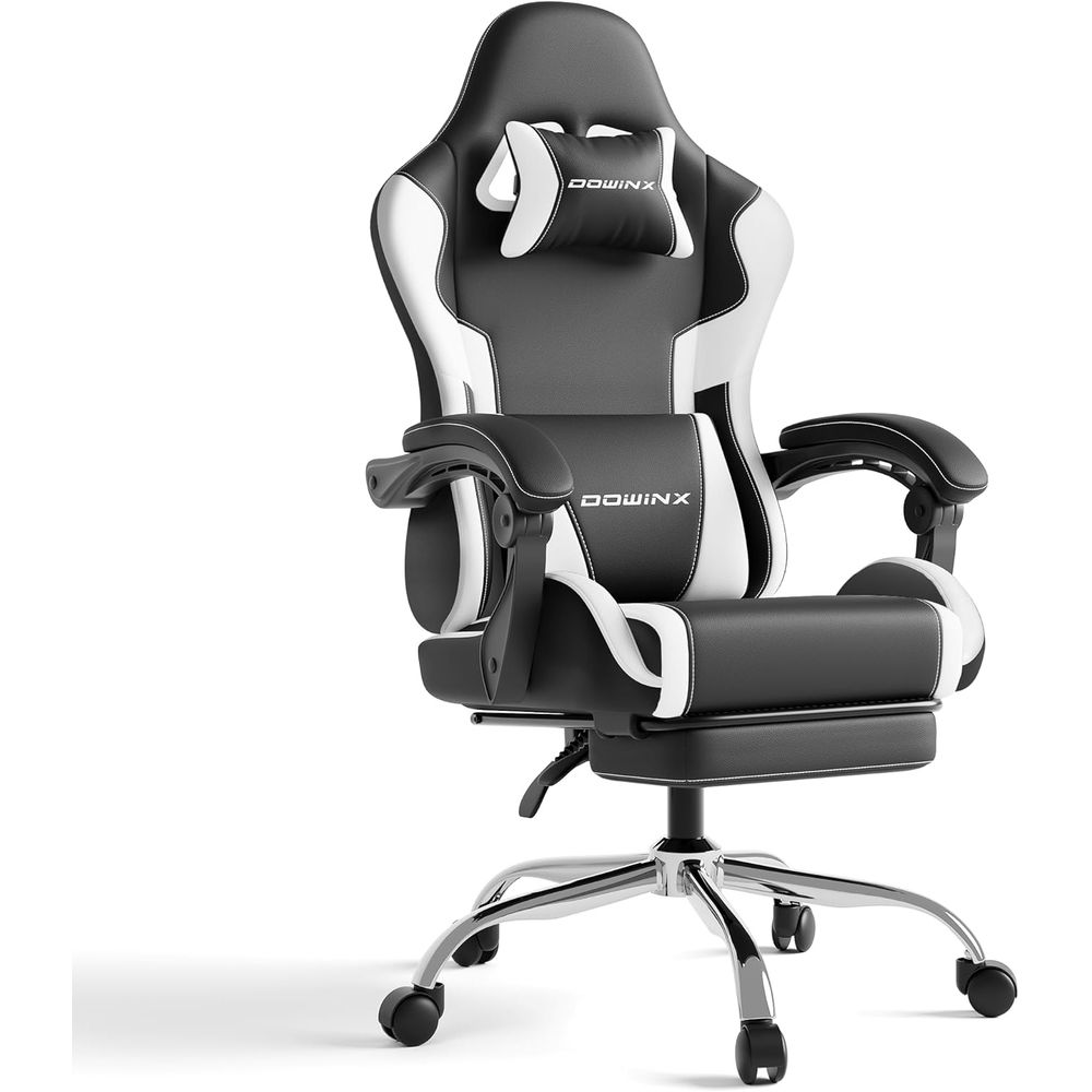 Gaming Chair - Ergonomische gamingstoel met lendensteun en kussen,