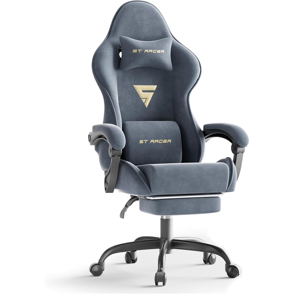 Gaming Chair - Ergonomische gamingstoel met voetsteun en massage,