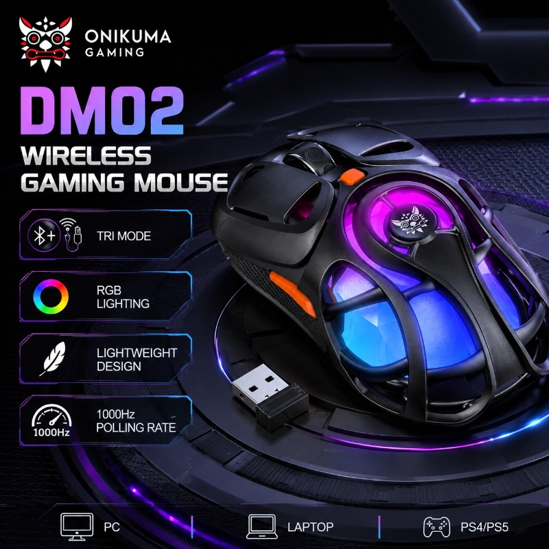 Pc Gaming X3D - ONIKUMA DM02 Draadloze Gaming Muis Bluetooth
