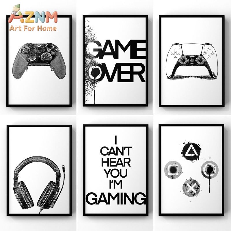 AZNM Zwart-Wit Gaming Canvas W - Gaming Controller recensie en prijs