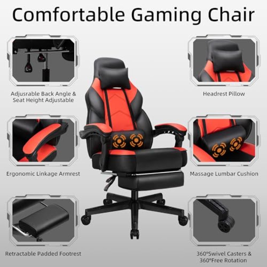 Gamingstoel met voetsteun, mas - Gaming Chair recensie en prijs
