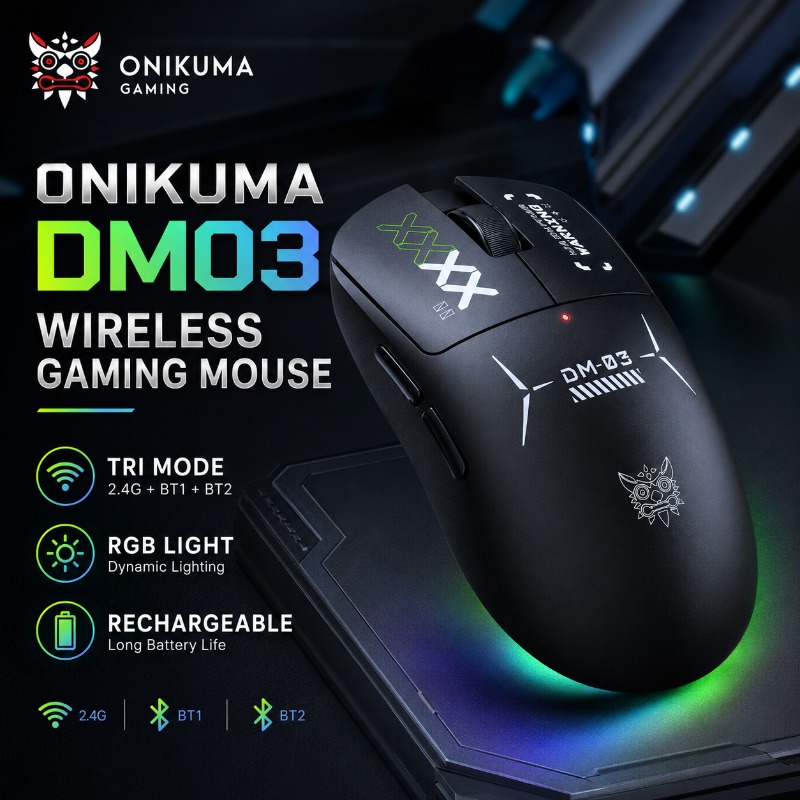 ONIKUMA DM03 Draadloze gamingm - Pc Gaming X3D recensie en prijs